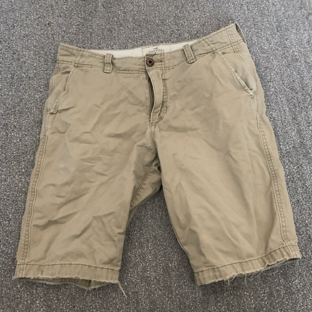 Hollister Khaki Frayed Bottom Shorts